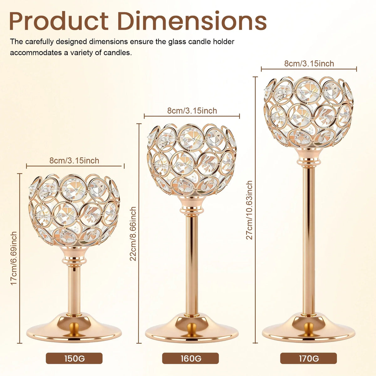 Glass Tealight Candle Holder – Elegant Metal Stand