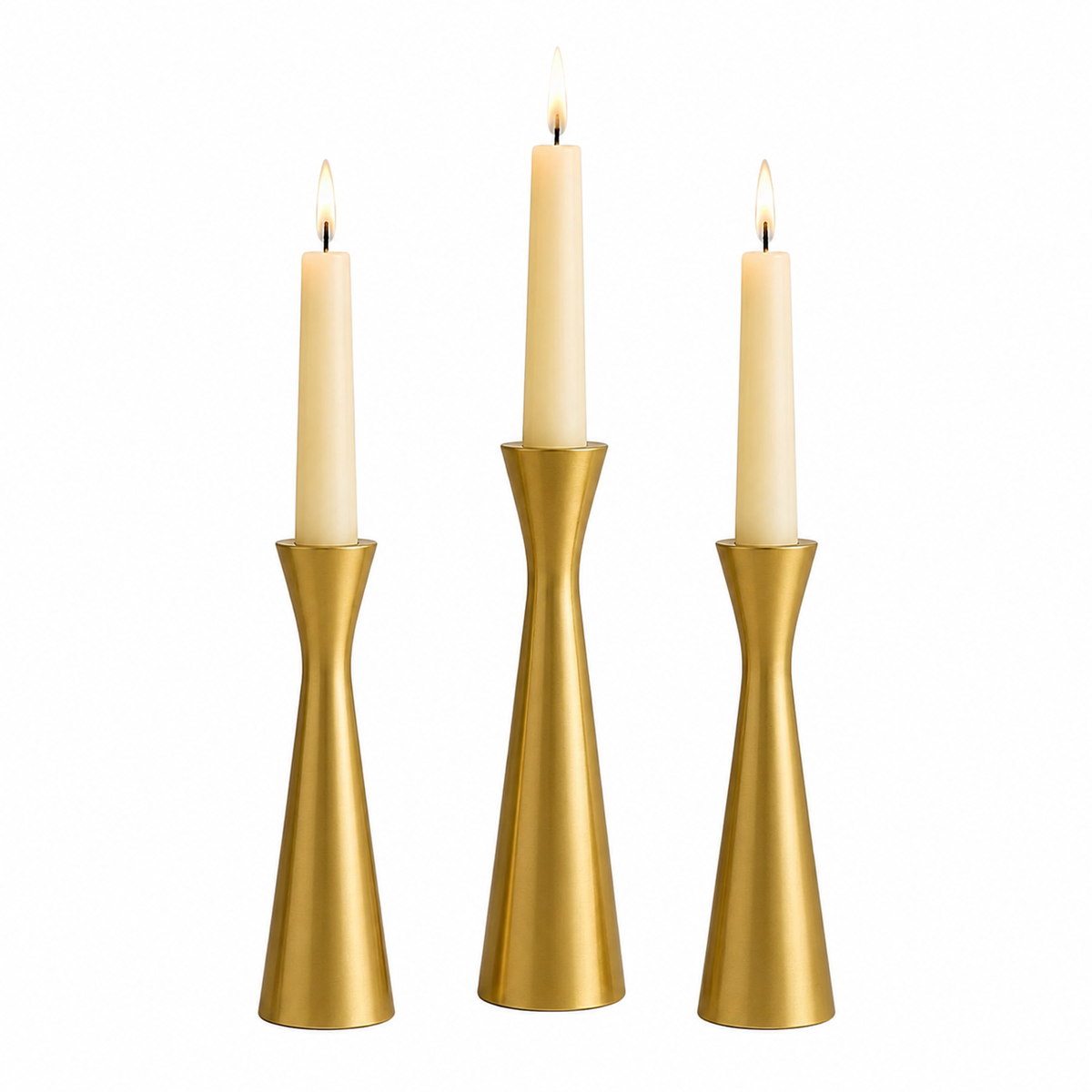 Gold Metal Slim Waist Candle Holders For Home Decor