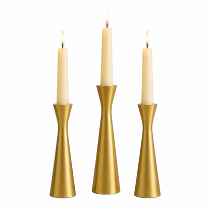 Gold Metal Slim Waist Candle Holders For Home Decor