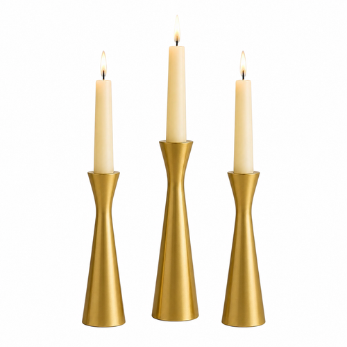 Gold Metal Slim Waist Candle Holders For Home Decor