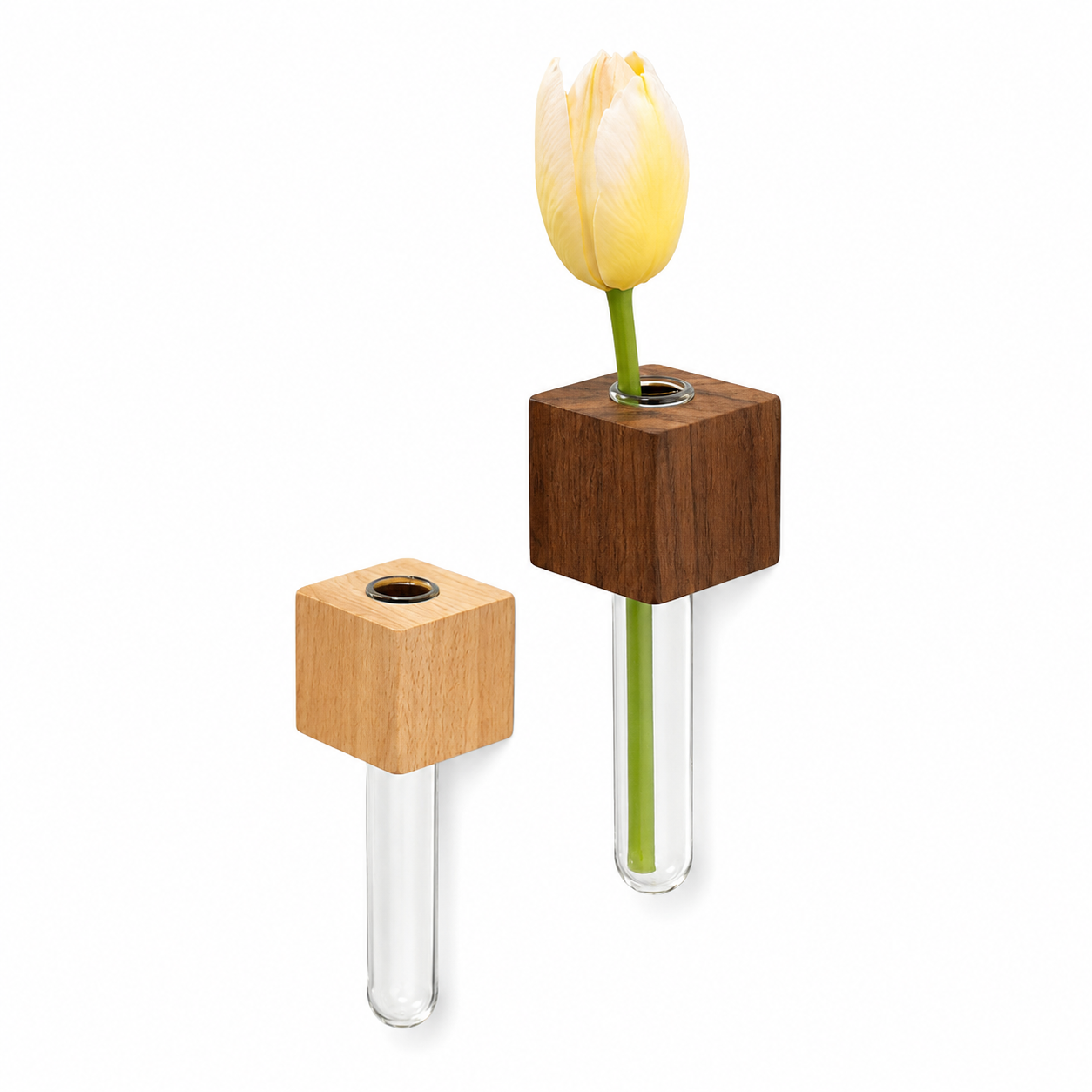 Solid Wood Magnetic Vase Fridge Magnet Home Decor
