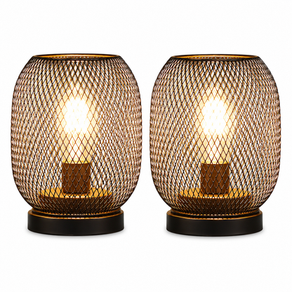 Metal Cage LED Table Lantern Warm White Battery Lamp