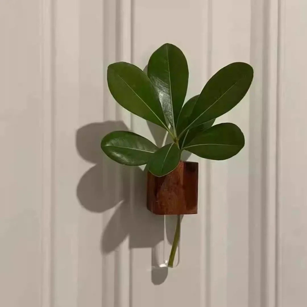 Solid Wood Magnetic Vase Fridge Magnet Home Decor