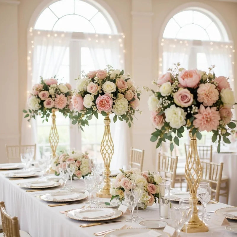 Gold Twisted Iron Candlestick Vase Candle Holder Decor