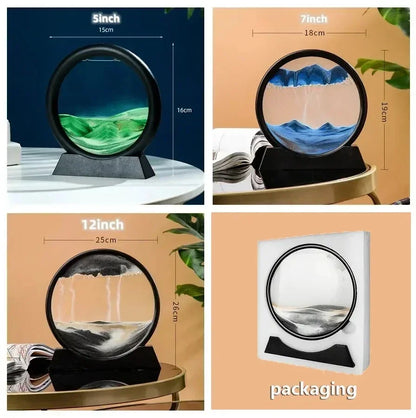 3D Moving Sandscape Glass Art Picture Home Decor