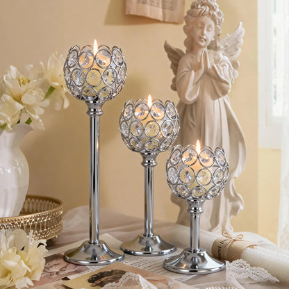 Glass Tealight Candle Holder – Elegant Metal Stand