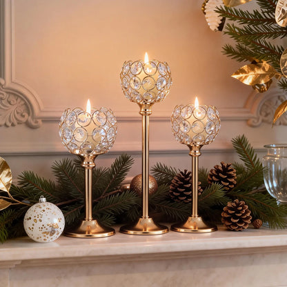 Glass Tealight Candle Holder – Elegant Metal Stand